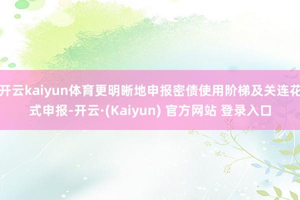 开云kaiyun体育更明晰地申报密债使用阶梯及关连花式申报-开云·(Kaiyun) 官方网站 登录入口