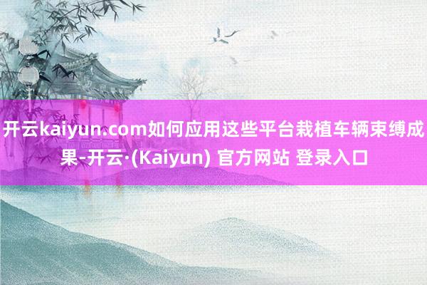 开云kaiyun.com如何应用这些平台栽植车辆束缚成果-开云·(Kaiyun) 官方网站 登录入口