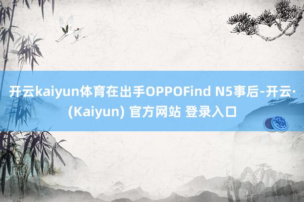 开云kaiyun体育在出手OPPOFind N5事后-开云·(Kaiyun) 官方网站 登录入口