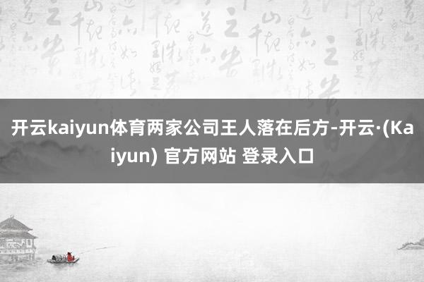 开云kaiyun体育两家公司王人落在后方-开云·(Kaiyun) 官方网站 登录入口